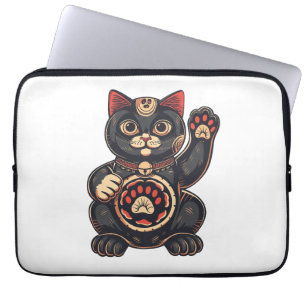 Capa Para Notebook impressão de gato Maneki Neko desenhado para japon