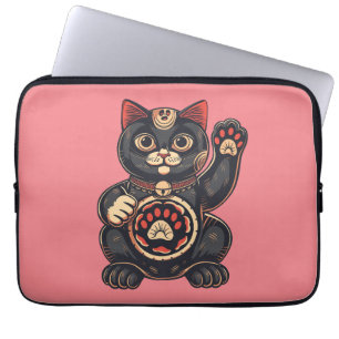 Capa Para Notebook impressão de gato Maneki Neko desenhado para japon