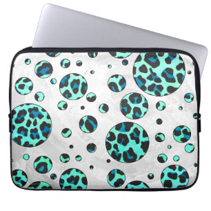 Capa Para Notebook Impressão de Leopard Black and Teal