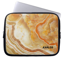 Capa Para Notebook Impressão de Textura Marble Castanho e bege