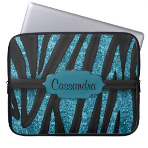 Capa Para Notebook Impressão de Zebra com Largura Negra, Azul, Cute