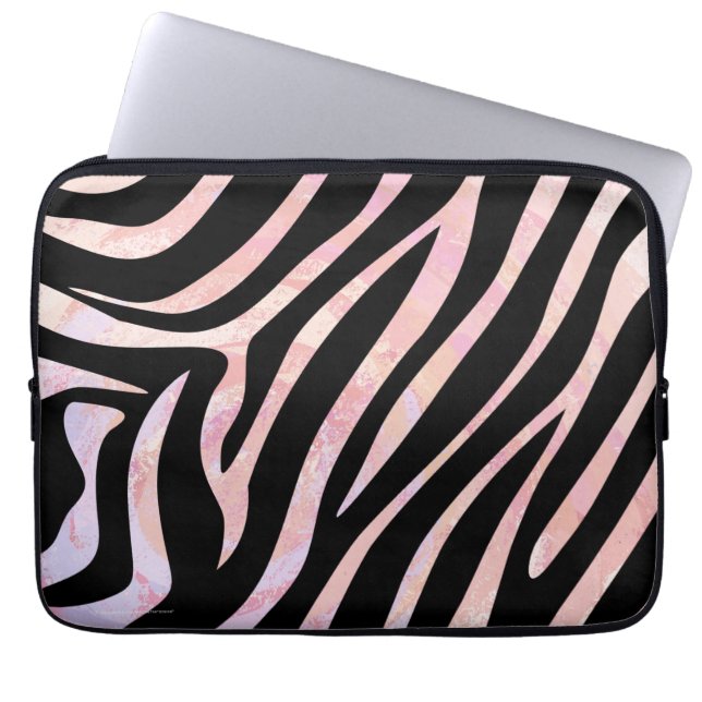 Capa Para Notebook Impressão de Zebra Preta e Rosa (Frente)