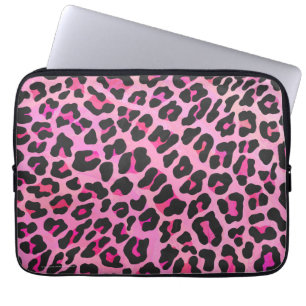 Capa Para Notebook Impressão do rosa preto e quente do leopardo