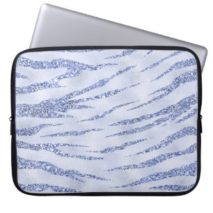 CAPA PARA NOTEBOOK IMPRESSÃO DO TIGER DE OLHAR PARA O GLITTER AZUL