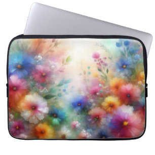 Capa Para Notebook Impressão Floral Aquarela Abstrata