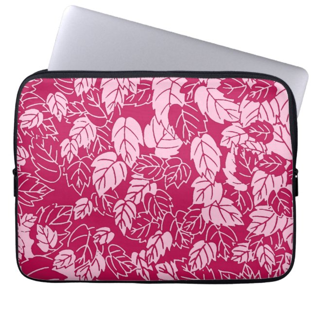 Capa Para Notebook Impressão, Fuchsia e Rosas claro japonesas (Frente)