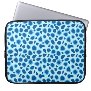 Capa Para Notebook Impressão Leopardo - Cobalto Escuro e Azul-Céu