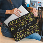 Capa Para Notebook Impressão Leopardo, Leopardo Dourado, Literatura,<br><div class="desc">Padrão elegante,  na moda e sofisticado de leopardo em cor dourada. Presente moderno e moderno,  perfeito para o amante da impressão animal em sua vida. Personalize adicionando o seu nome,  apelido,  monograma ou iniciais.</div>