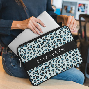 Capa Para Notebook Impressão Leopardo, Manchas, Leopardo Azul, Seu No
