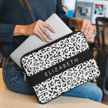 Capa Para Notebook Impressão Leopardo, Manchas, Preto E Branco, Seu N<br><div class="desc">Padrão elegante,  na moda e sofisticado de leopardo em preto e branco. Presente moderno e moderno,  perfeito para o amante da impressão animal em sua vida. Personalize adicionando o seu nome,  apelido,  monograma ou iniciais.</div>