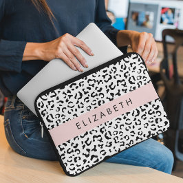 Capa Para Notebook Impressão Leopardo, Manchas, Preto E Branco, Seu N