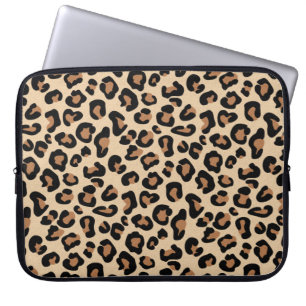 Capa Para Notebook Impressão Leopardo, Preto, Marrom, Ferrugem e Banh