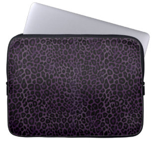 Capa Para Notebook Impressão Leopardo Preto Púrpura Chic