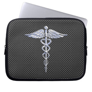 Capa Para Notebook Impressão médico da fibra do carbono do símbolo