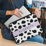 Capa Para Notebook Impressão, Pontos De Vaca, Preto E Branco, Seu Nom<br><div class="desc">Padrão de vacas elegante,  na moda e sofisticada em preto e branco. Presente moderno e moderno,  perfeito para o amante da impressão animal em sua vida. Personalize adicionando o seu nome,  apelido,  monograma ou iniciais.</div>