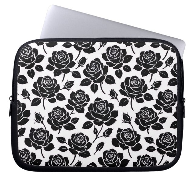 Capa Para Notebook Impressão Rosa Preta (Frente)