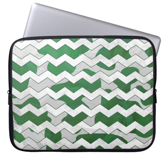 Capa Para Notebook Impressão Verde-Vaca-Cevron (Frente)