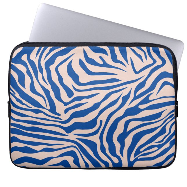 Capa Para Notebook Impressão Zebra Azul Zebra Stripe Impressão Animal (Frente)