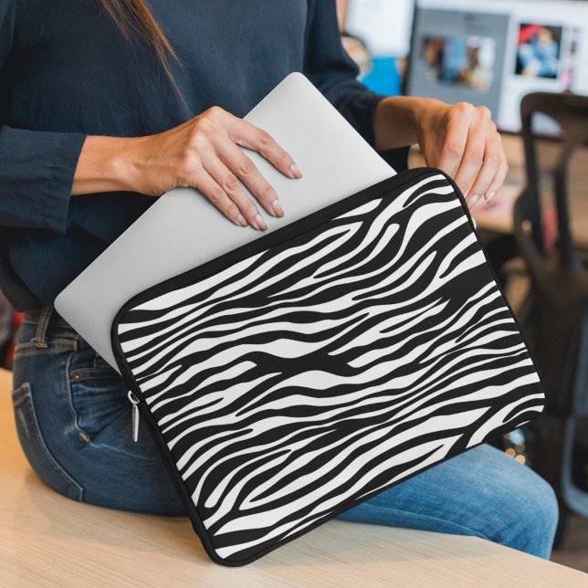 Capa Para Notebook Impressão Zebra, Banhas Zebra, Preto E Branco (Criador carregado)