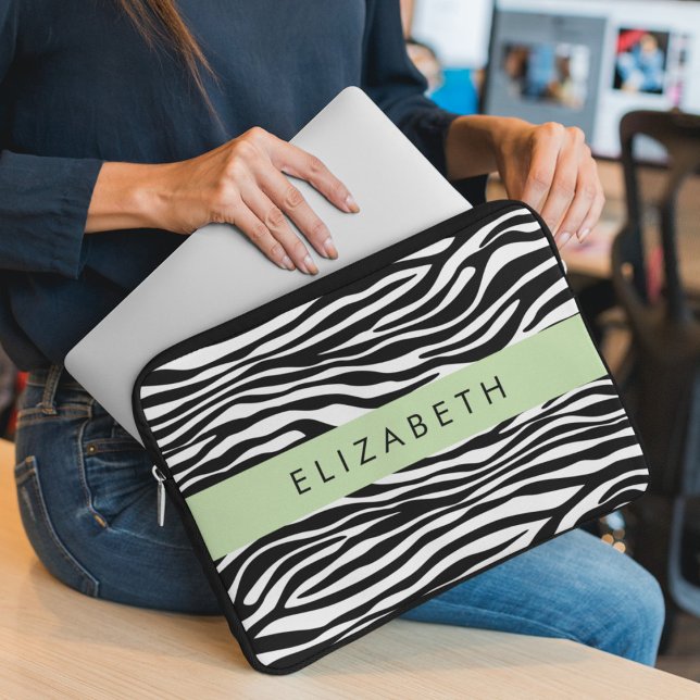 Capa Para Notebook Impressão Zebra, Stripes, Preto E Branco, Seu Nome (Criador carregado)