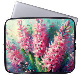 Capa Para Notebook Impressionante Floral de Hiacintos Rosa