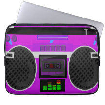 Incrível Boombox Ilustrado Roxo dos Anos 80