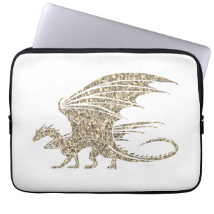Capa Para Notebook Incrível Ouro Mosaico Dragon