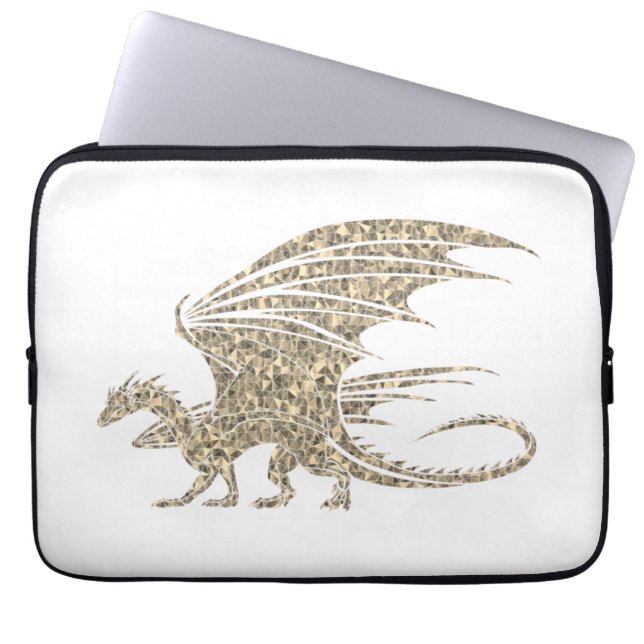 Capa Para Notebook Incrível Ouro Mosaico Dragon (Frente)
