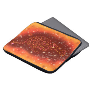 Capa Para Notebook Incrível Tigre Correndo Na Noite Estrelada Da Gal