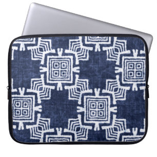 Capa Para Notebook Indígo torcido com verificação de fundo texturizad