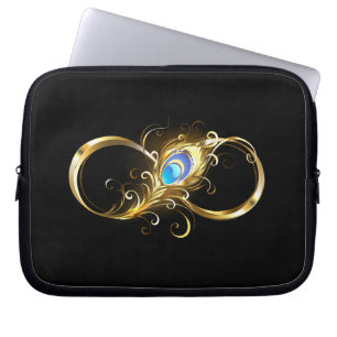 Capa Para Notebook Infinidade com a pena Pavão de Ouro