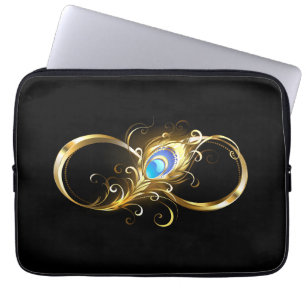 Capa Para Notebook Infinidade com a pena Pavão de Ouro