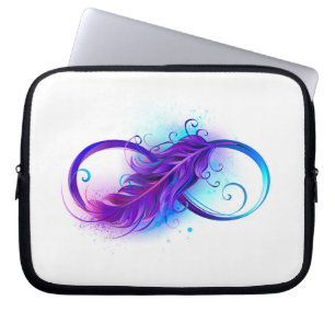 Capa Para Notebook Infinidade com pena roxa