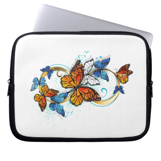 Capa Para Notebook Infinidade de Borboletas Monarca (Frente)