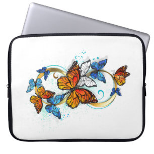 Capa Para Notebook Infinidade de Borboletas Monarca
