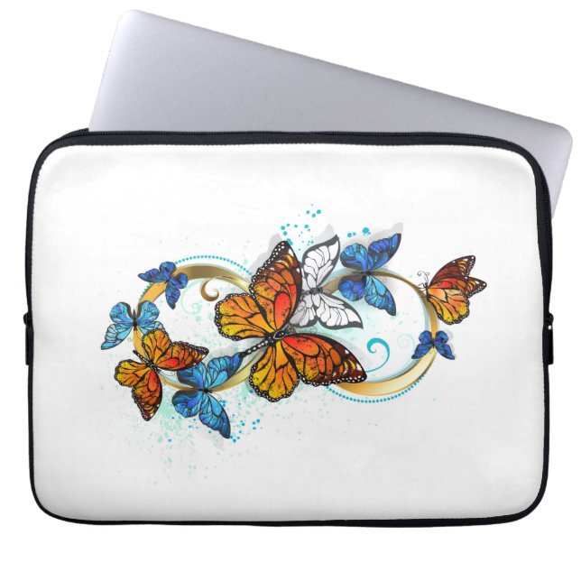 Capa Para Notebook Infinidade de Borboletas Monarca (Frente)