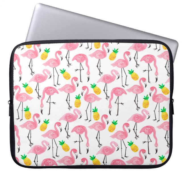 Capa Para Notebook Inflamingo, amarelo-abacaxi, rosa-d-água  (Frente)