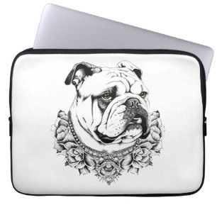 Capa Para Notebook Inglês Bulldog Pet Animal Nature Illustration Art