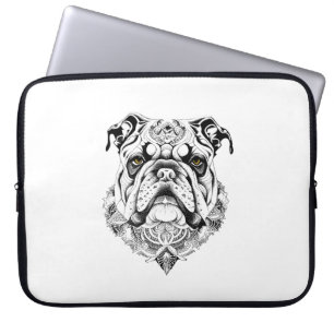 Capa Para Notebook Inglês Bulldog Pet Animal Nature Illustration Art