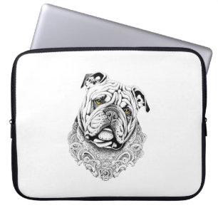 Capa Para Notebook Inglês Bulldog Pet Animal Nature Illustration Art