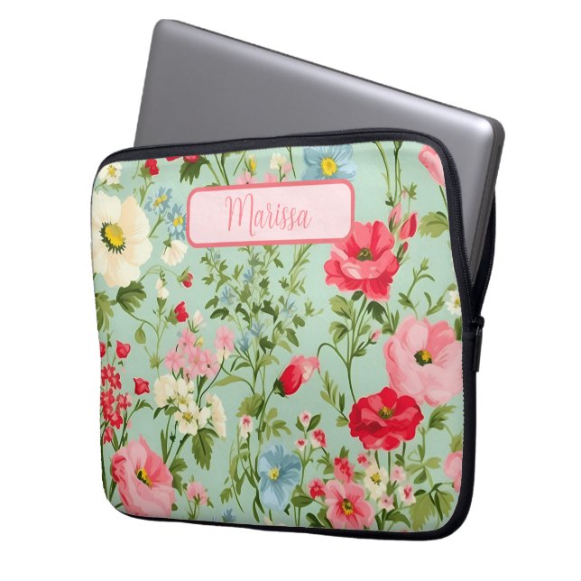 Capa Para Notebook Inglês Country Wildflower Personalizado (Frente Esquerda)