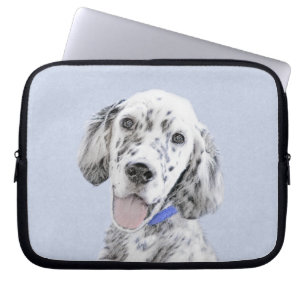 Capa Para Notebook Inglês Setter Blue Belton pintando arte canina