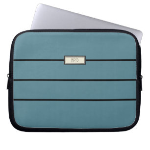 Capa Para Notebook Iniciais Monogramadas Elegantes Moderno Turquesa