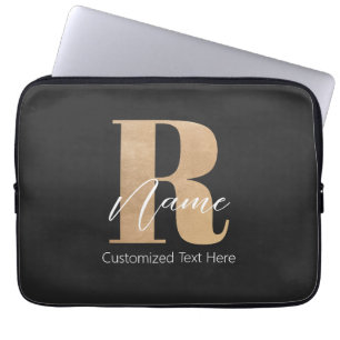Capa Para Notebook Inicial Moderna Monogramada R & Nome Personalizado