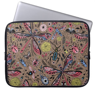 Capa Para Notebook Insetos de rabisco de mocha