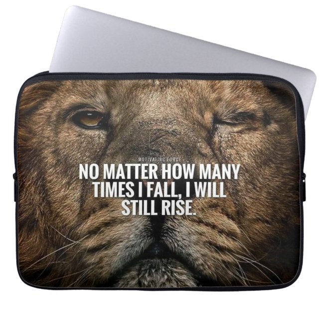 Capa Para Notebook Inspiração de leão - Queda e subida - Motivação (Frente)