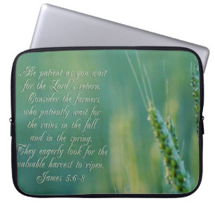 Capa Para Notebook Inspiração de Perseverança James 5:6-8