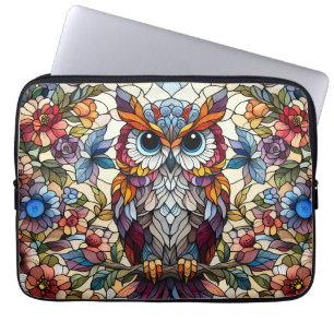 Capa Para Notebook Inspirado em Vitral de Coruja