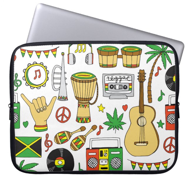 Capa Para Notebook Instrumentos Musicais: Reggae Sem Olhos (Frente)