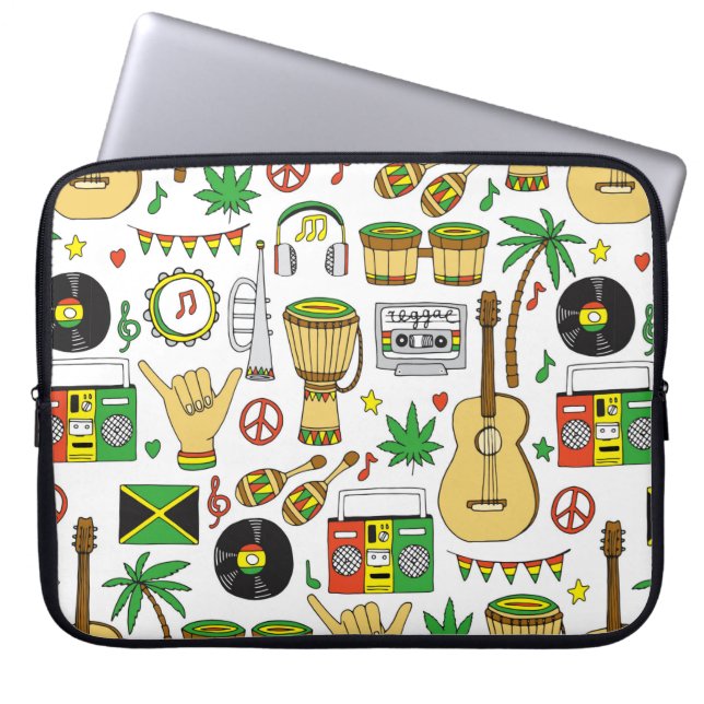 Capa Para Notebook Instrumentos musicais sem descontinuidades. Reggae (Frente)